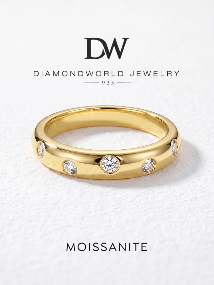 Echter minimalistischer runder Moissanit-Diamant mit Zertifikat, Ringe für Damen, für den täglichen Gebrauch und Partys, 925er Sterlingsilber, edler Schmuck. – Detail 1