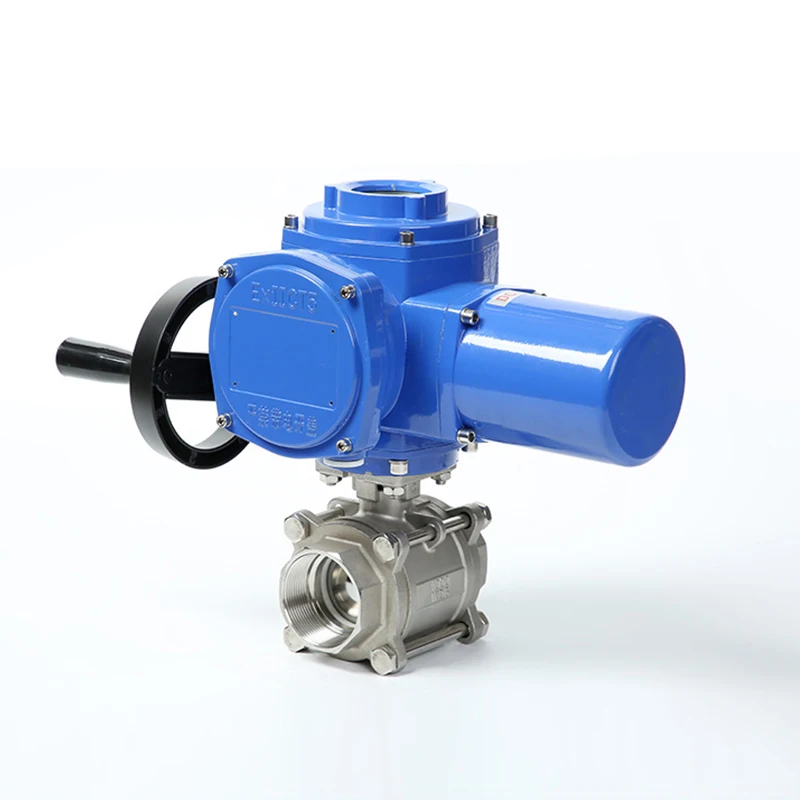 Electric ball valve three-piece air vapor high pressure explosion-proof cut off regulation valve wire NPT thread BSP