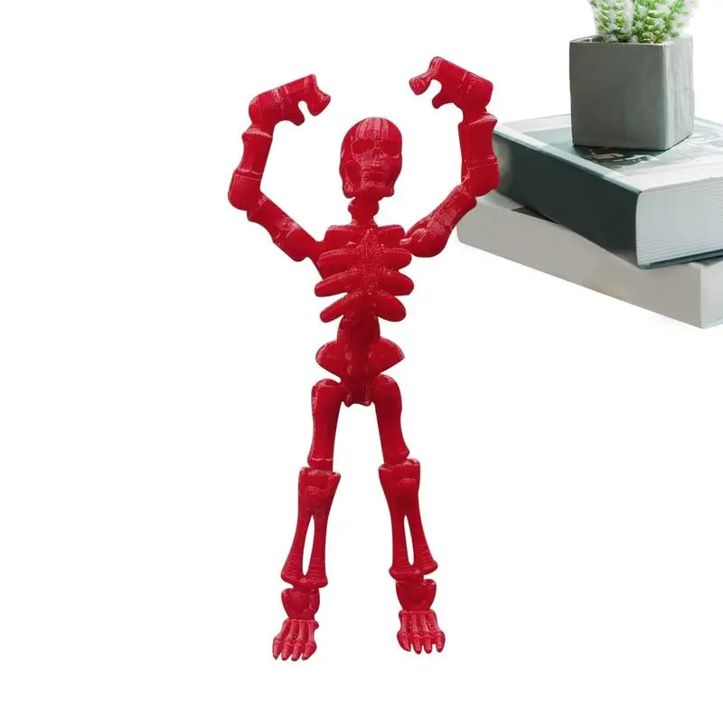 Creative Funny Skeleton Tricky Toy Fun Toys Skull Desktop Ornament Movable Skeleton Human Toys With Multiple Joints Bar Decor