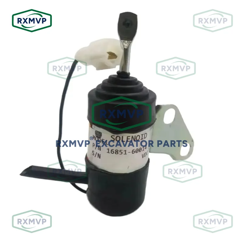 16851-60014 Stop Solenoid Valve 12V Fits Excavator Kubota D722 D782 D902 Diesel Engine Parts