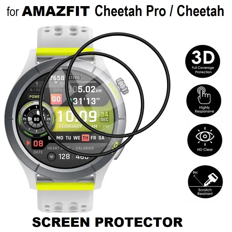 3PCS 3D Curved Edge Screen Protector for Amazfit Cheetah Pro / Cheetah Smartwatch Full Cover Soft Protective Film