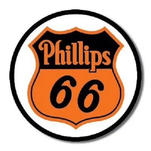 Phillips 66 Shield Logo Gasoline Service Gas Round Retro Vintage Metal Tin Sign