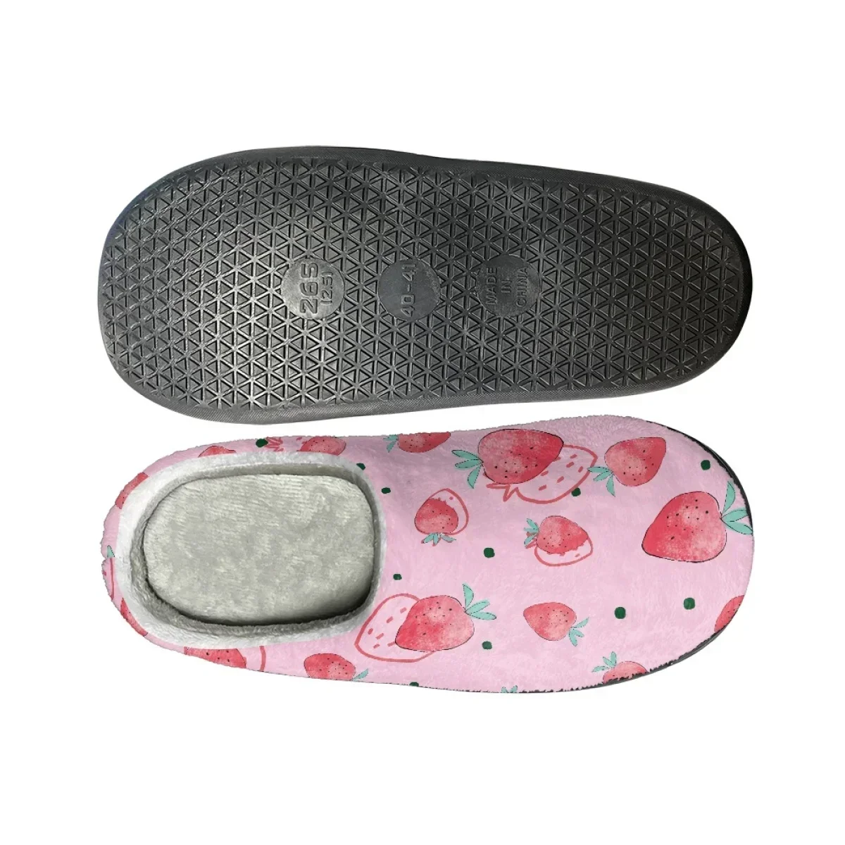Strawberry Pattern Winter Cozy Footwear Cartoon Indoor Flats Home Footwear Dropshipping Non Slip Warm Cotton Slippeprs for Women