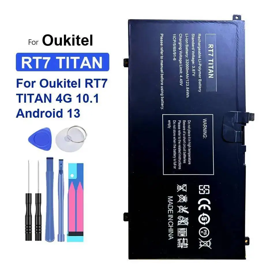 

Прочный аккумулятор для планшета Oukitel RT7 Titan 4G 10.1 Android 13, высокая емкость 32000 мАч