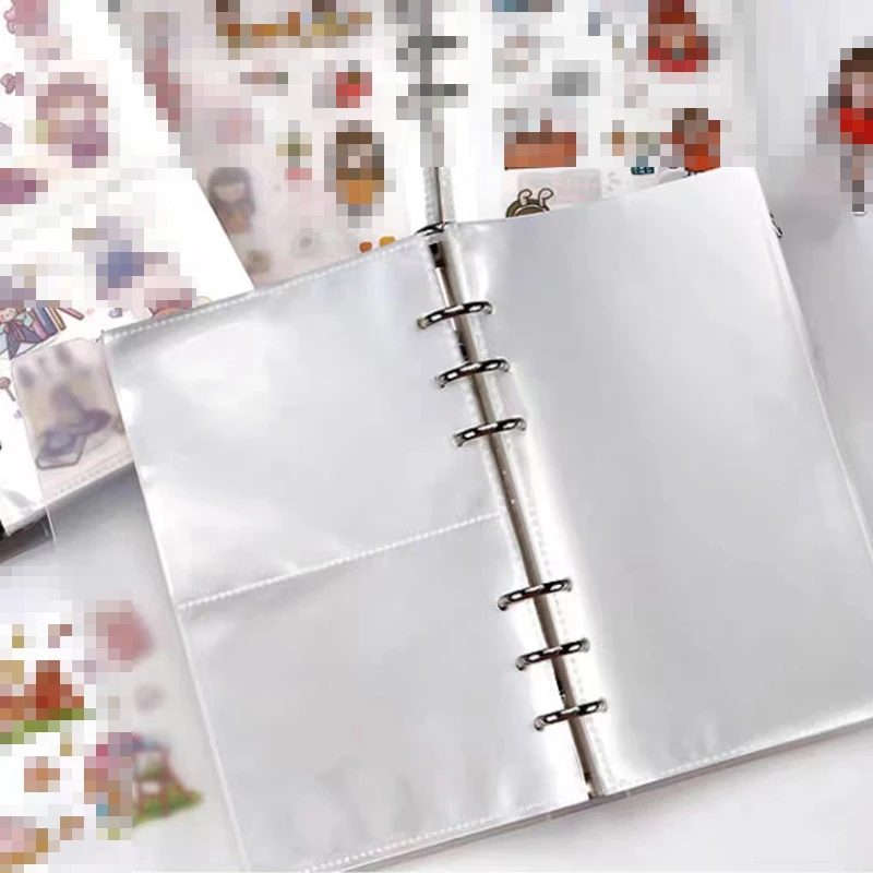 50PCS A6 Ring Binder Folder Sheet Protectors Transparent Bag Paper Organizer Loose Leaf DIY Document Photo Storage Refill Sleeve