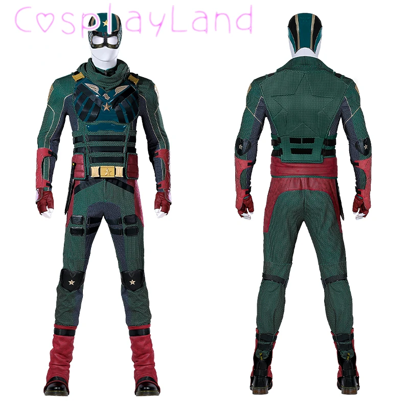 Carnival Halloween American Hero Cosplay The Boys Soldier Boy Suit Costume Green Superhero Ben Battle Outfit Adult  Men Suit