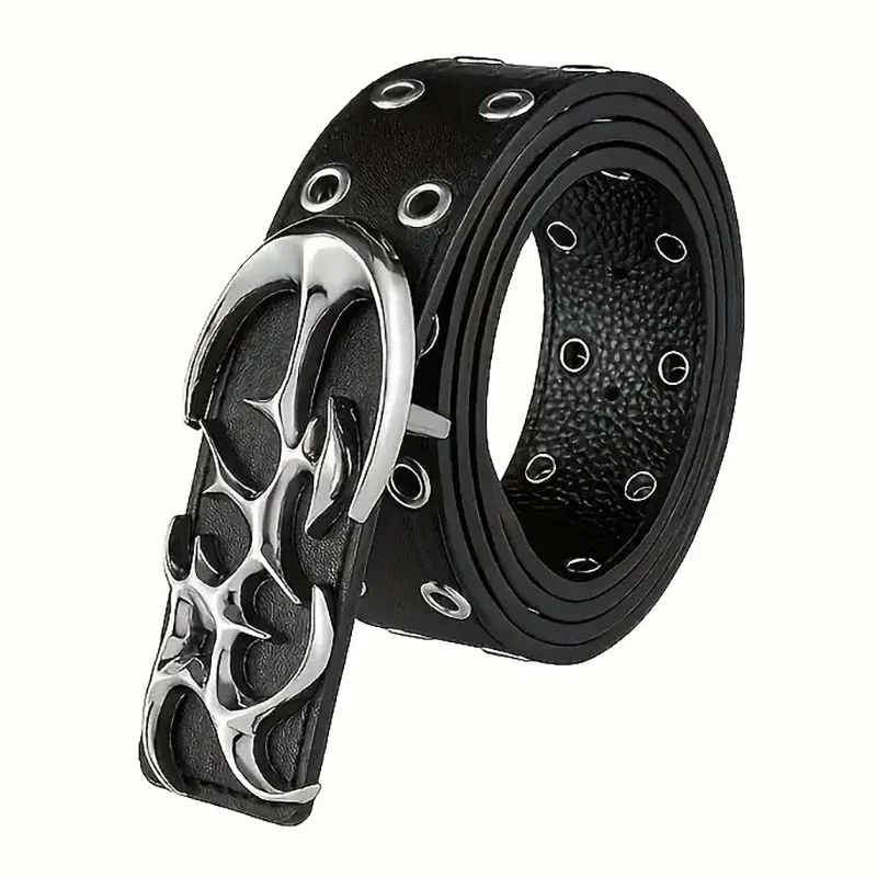 IUM New Stylish Y2K Hollow PU Leather Fashion Punk Belt For Men Women-Trendy Accessory For Gift Giving，Neutral Waist Belts Plus