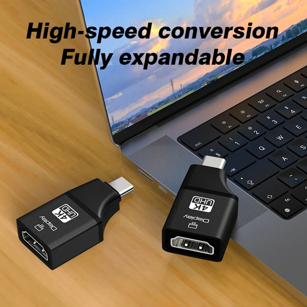 4K@60Hz Type C to HDMI Adapter USB-C HDTV Converter Cable for iPhone 15 16 TV Converter for PC MacBook iPad Samsung Laptop