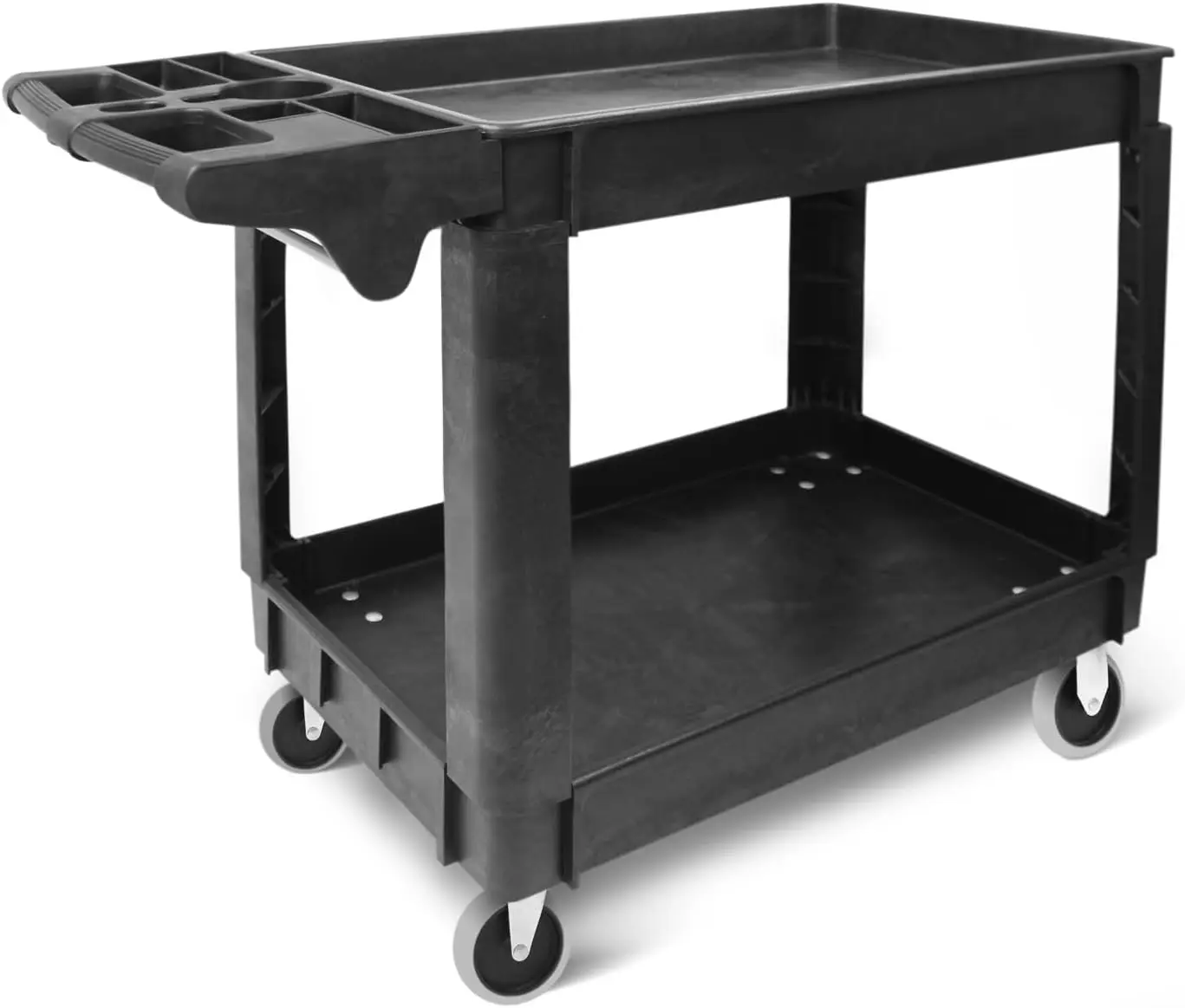 

50993 500-lb Utility Service PP Cart with Two Trays and Wheels 40 inch x 17 inch Overall Dimensions