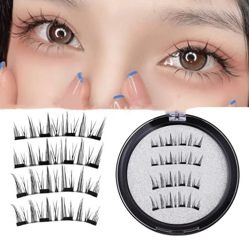 Korean Reusable Manga Eyelashes 3D Natural Magnetic Eyelashes Natural Mink Soft Eyelashes Extension Eyelashes Tweezers Kit New