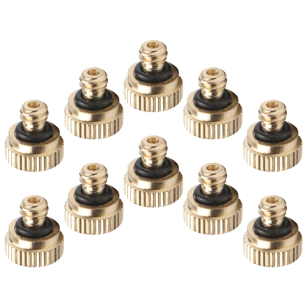 

10 Pcs Copper Atomizing Nozzle Fine Mist Sprayer Low Pressure Misting System for Greenhouse Agriculture Outdoor