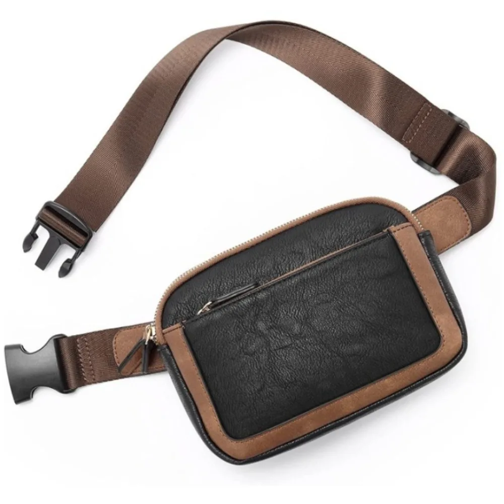 

Fashion Korean Style Women's Fanny Pack Adjustable Strap PU Leather Women Waist Bag Card Pocket Clutch Bag Women Belt Bag Lady
