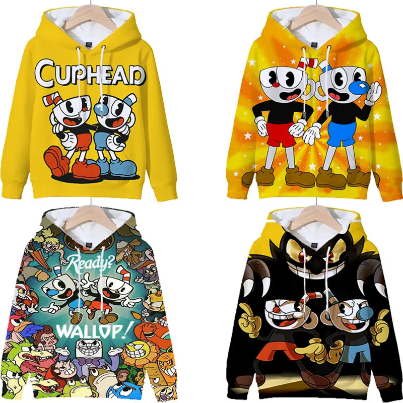 

Kids Cute Cartoon Cuphead 3D Print Hoodies Boys Girls Anime Sweatshirts Children Funny Pullovers Tops Sudadera Casual Outerwears