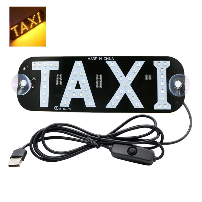 LED Light Sign LED Lights Cab Top Sign Windshield Lamp Decor with Suction Cups,USB & On/Offf