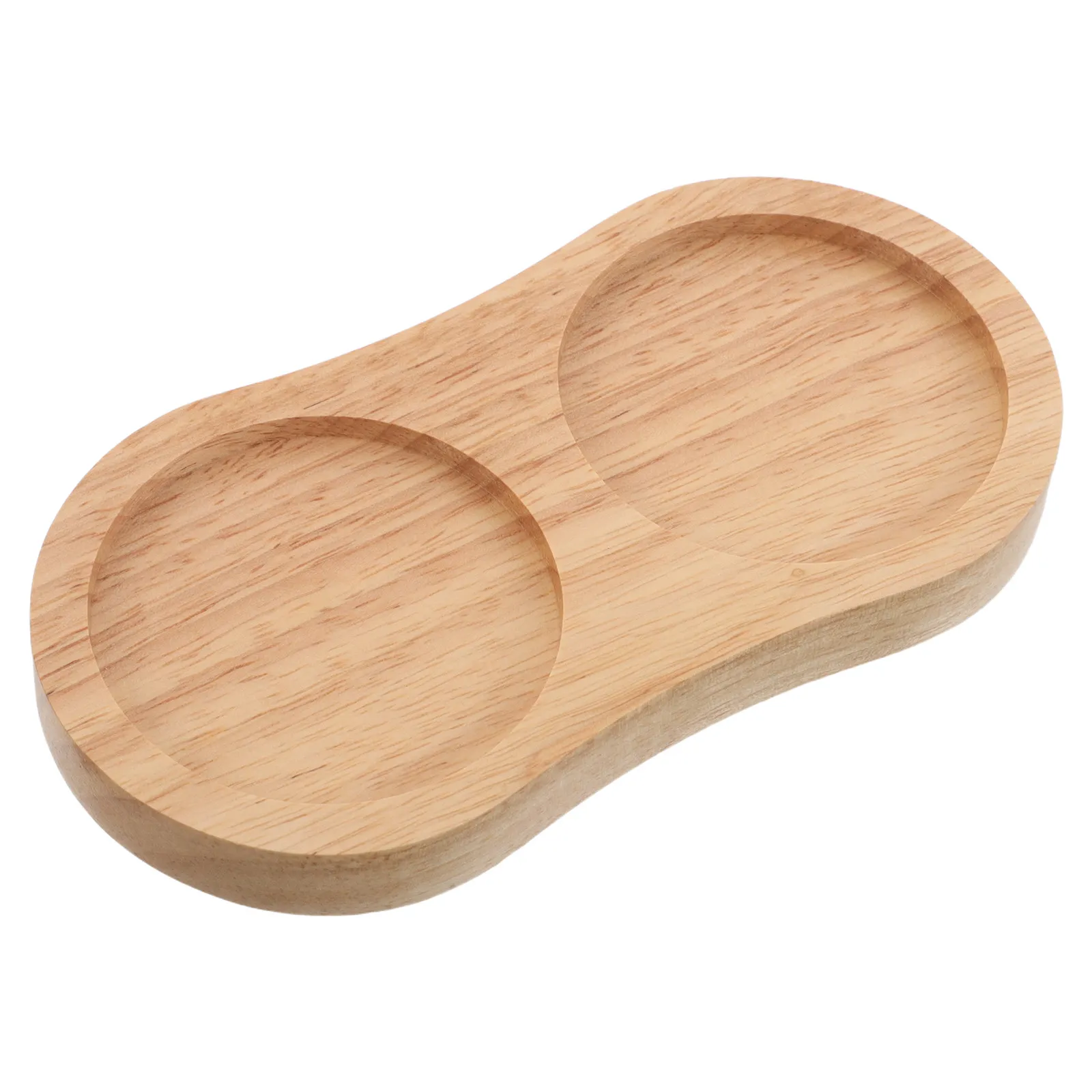 2 Slot Wood Salt and Pepper Grinder Organizer Tray Stable Non-Slip Countertop Spice Holder Wooden Mill Stand for Kitchen Use