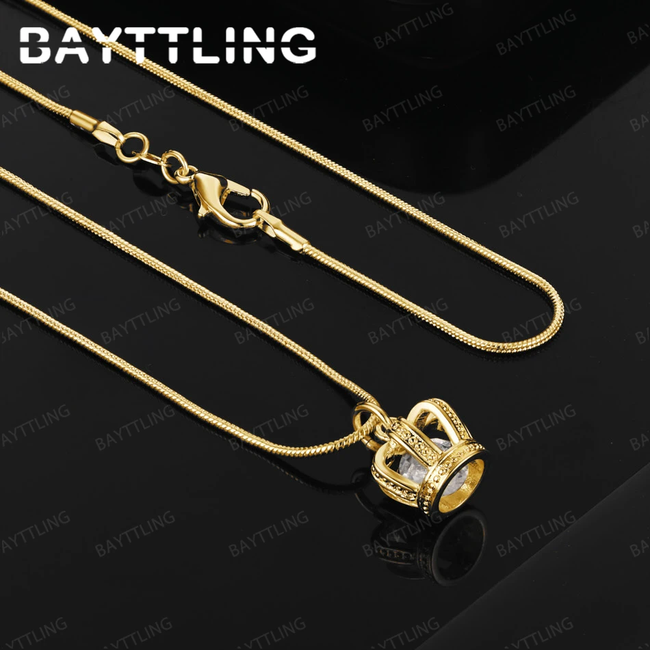 

925 Sterling Silver 16-30 Inch Luxury Exquisite Crown Pendant Necklace Women Fashion Wedding Jewelry Gift Accessories