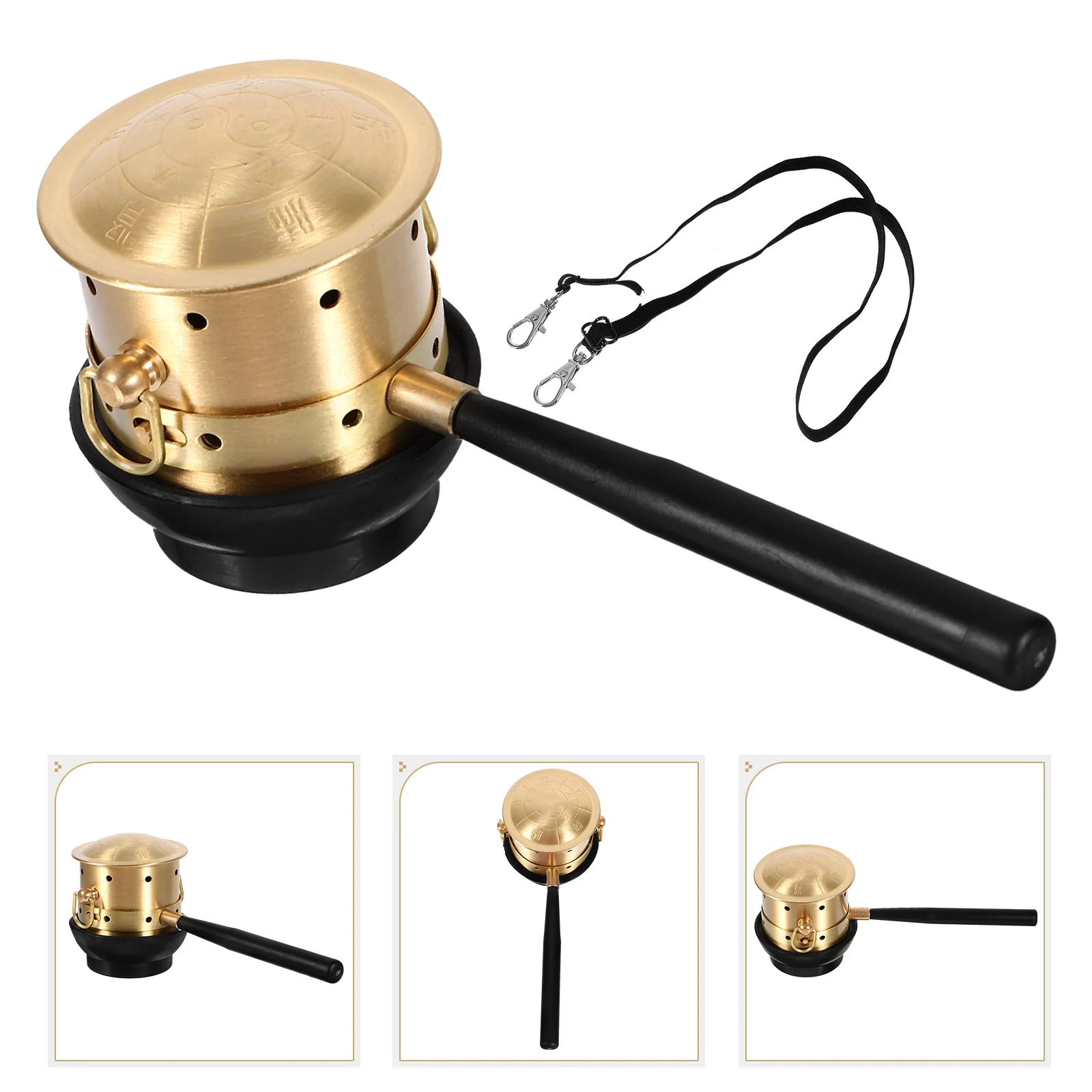 

1 Set Pure Copper Moxibustion Box Ergonomic Handle Large Heating Area Blood Circulation Body Care Tool Handheld