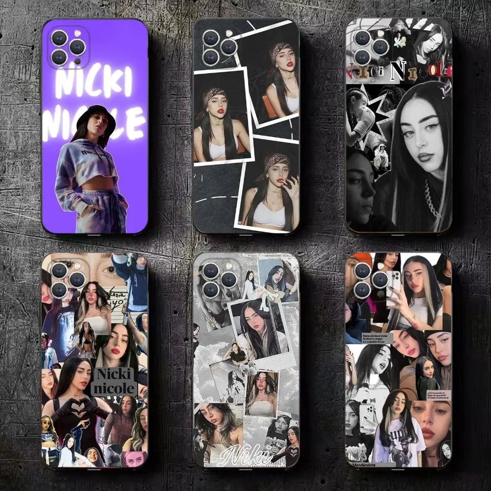 

Singer N-Nicki Nicole Phone Case For iPhone 15,14,13,12,11,Plus,Pro Max,XS,X,XR,SE,Mini,8,7 Soft Silicone Black Cover