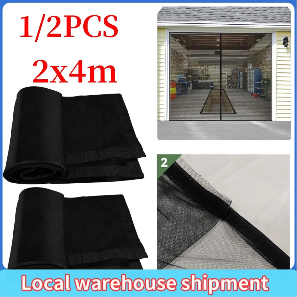 이음새 없는 접이식 차고 문 스크린 도어 네트 커튼 2X4M 모기장 방충망 발코니용