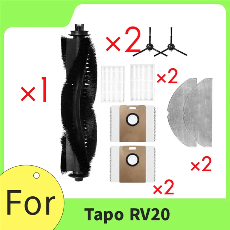 -A01R brosse latérale principale vadrouille filtre sacs à poussière ensemble de 9 pièces pour Tapo RV20 accessoires de Machine de balayage