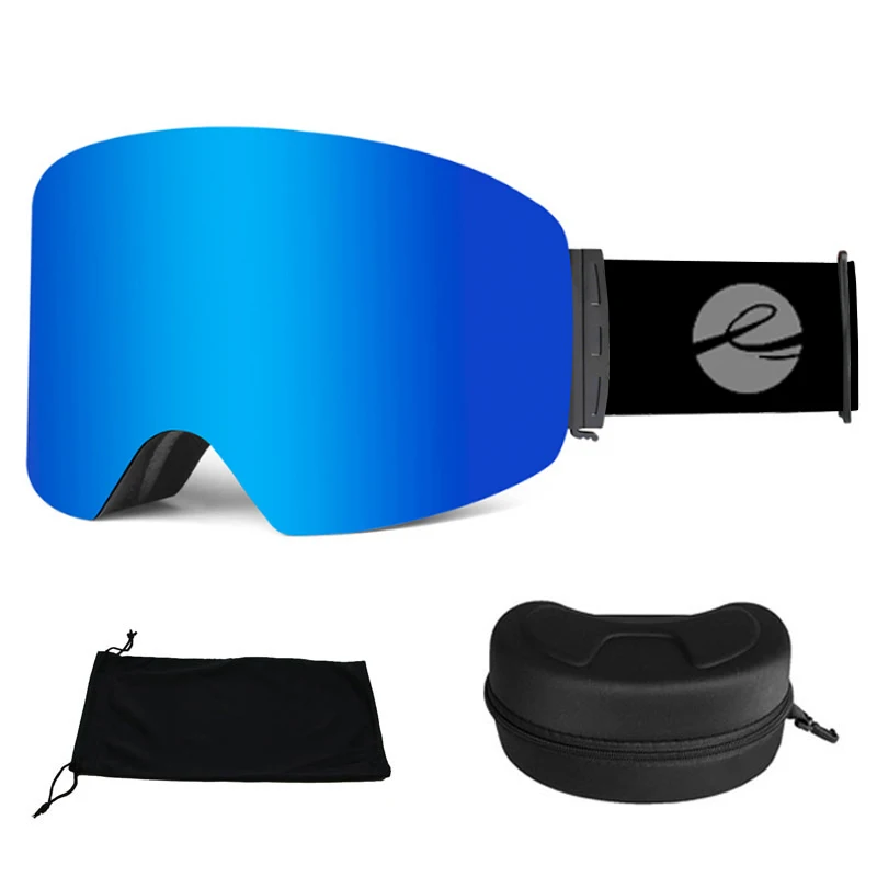 LOCLE-Gafas de esquí para hombres y mujeres, máscara de esquí, gafas de esquí cilíndricas OTG, protección UV400 sobre las gafas, capas dobles,