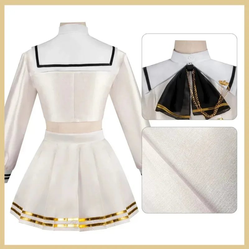 Juego de Anime Azur Lane Hms Janus disfraz de Cosplay japonés blanco JK uniforme falda camisa de manga larga mujer Sexy traje de marinero x;2'a,6;