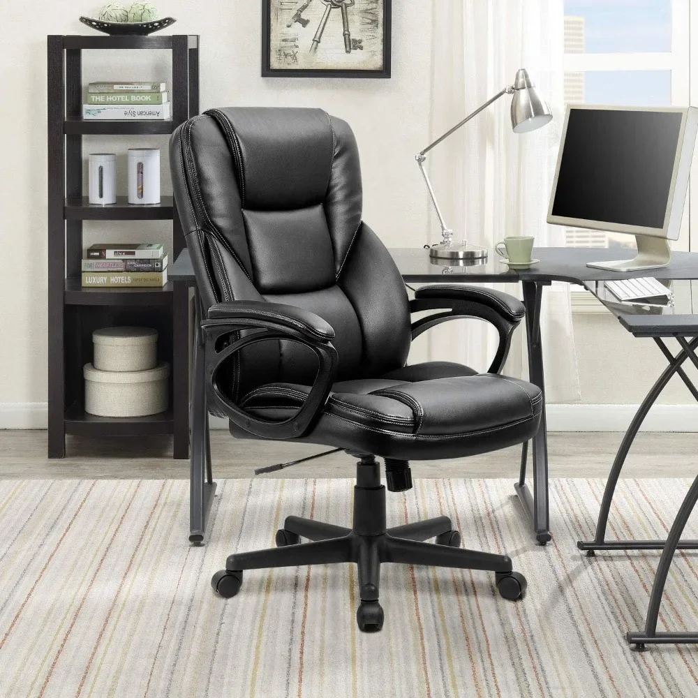 Office executive chair, high back adjustable management home office chair, rotating PU leather chair with lumbar support