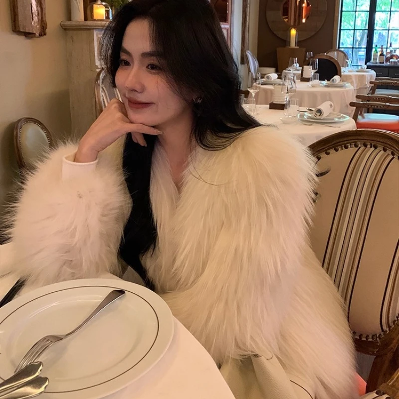 معطف فرو الراكون منسوج حقيقي بالكامل على الوجهين من YOLANFAIRY سترة نسائية شتوية فاخرة شبابية قصيرة من فراء الراكون للسيدات 2025 #2