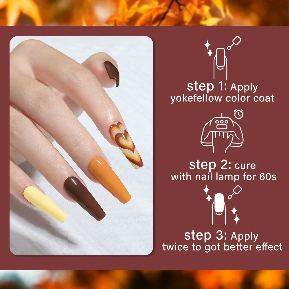 YOKE FELLOW 10ml 120colors Nail Gel Polish Orange Brown Autumn Series Semi Permanent UV LED Soak Off Nail Art Manicure DIY