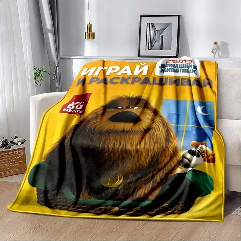 2026 3D Cartoon Anime T-The Secret Life Of Pets Flannel Blanket Sofa Bed Living Room Bedroom Adult Children Gift Blanket Car Bla