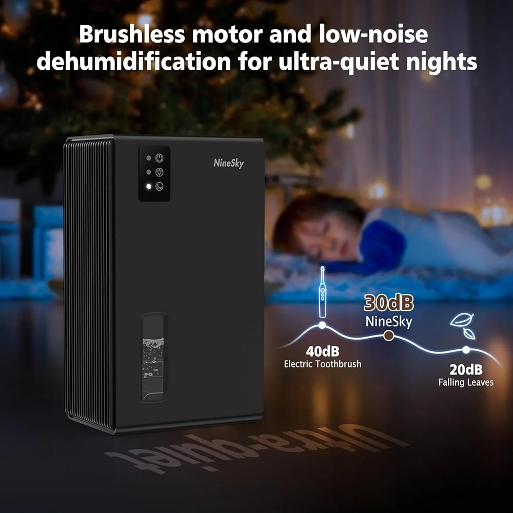 Advanced Dehumidifier with Auto Shut Off 95 Oz Tank Home and Bathroom Quiet Operation 7 Color LED Light 1000 sq ft Coverage