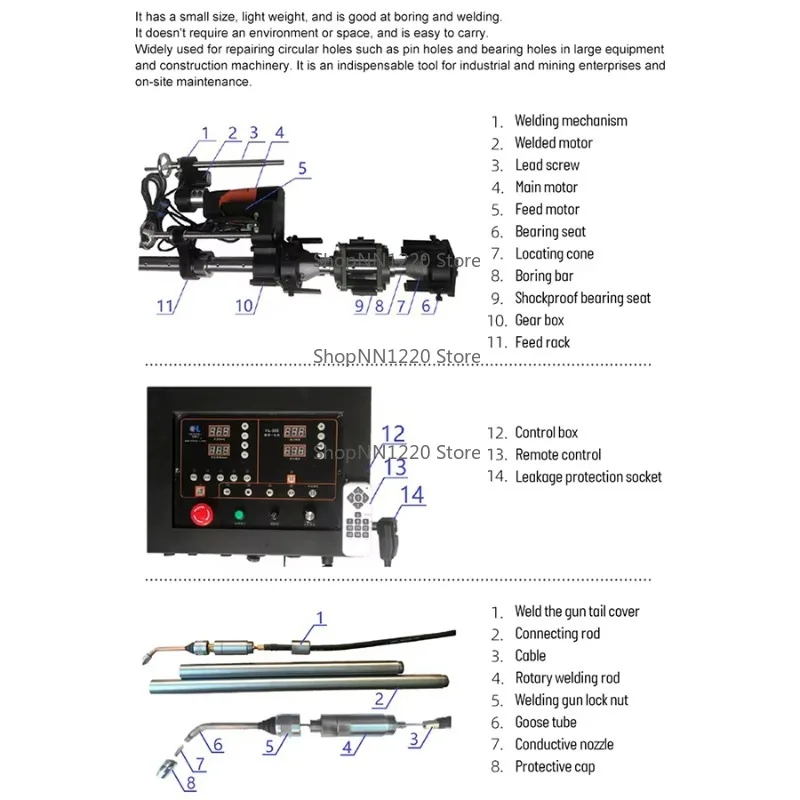

Portable Excavator Maintenance Boring Machine Movable Cylinder Boring Machine Line Boring Equipment for Construction