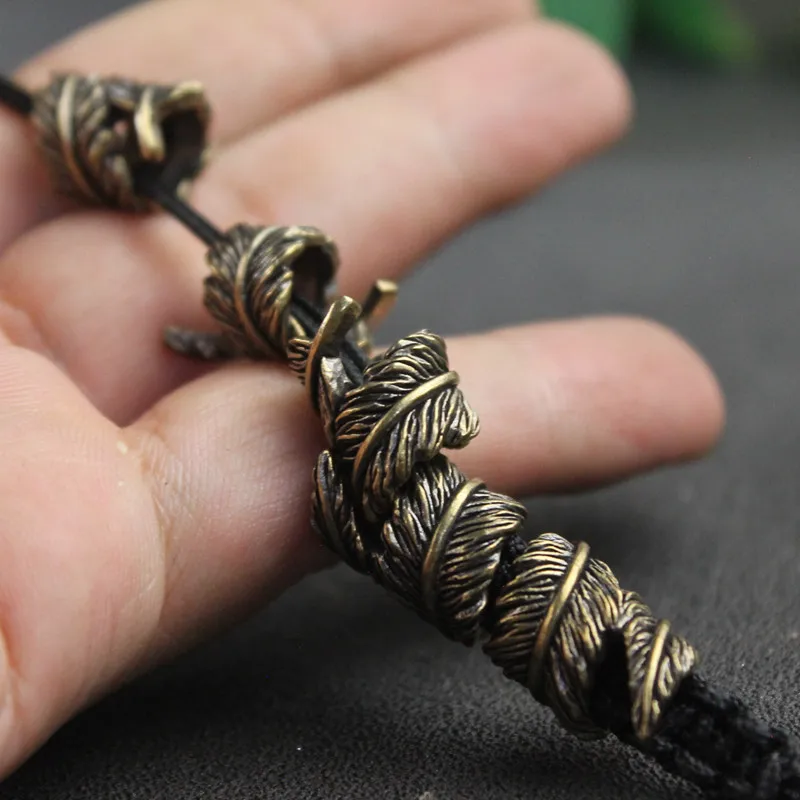 Plume Brass Knife Beads EDC Outdoor DIY Paracord Woven Bracelet Accessories Lanyard Pendants Umbrella Rope Flashlight Hangings - view 6