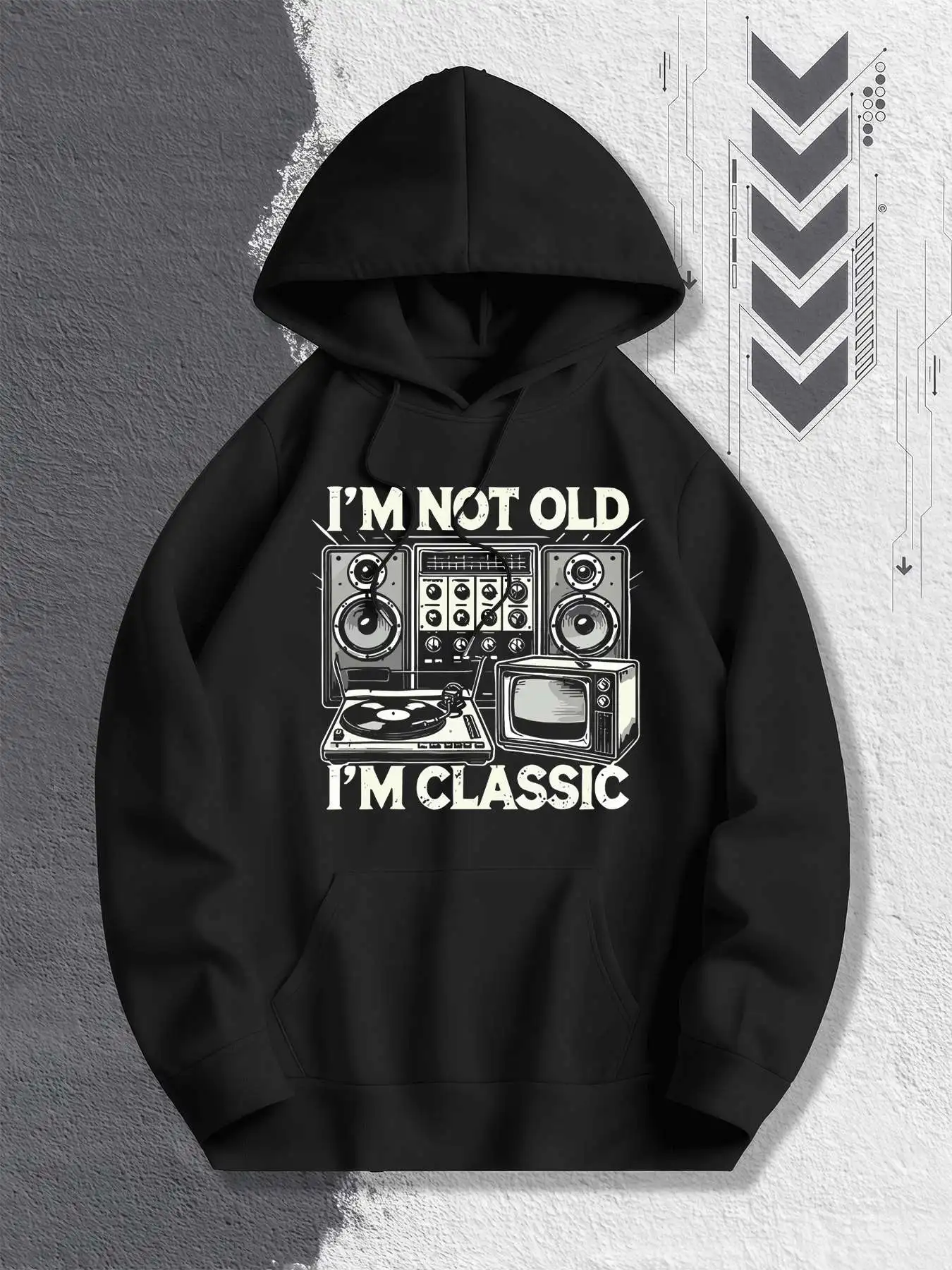 هوديي Retro Music Lover Street Hip-Hop، مسامي، طباعة جرافيك فريدة من نوعها، إصدار جديد #2