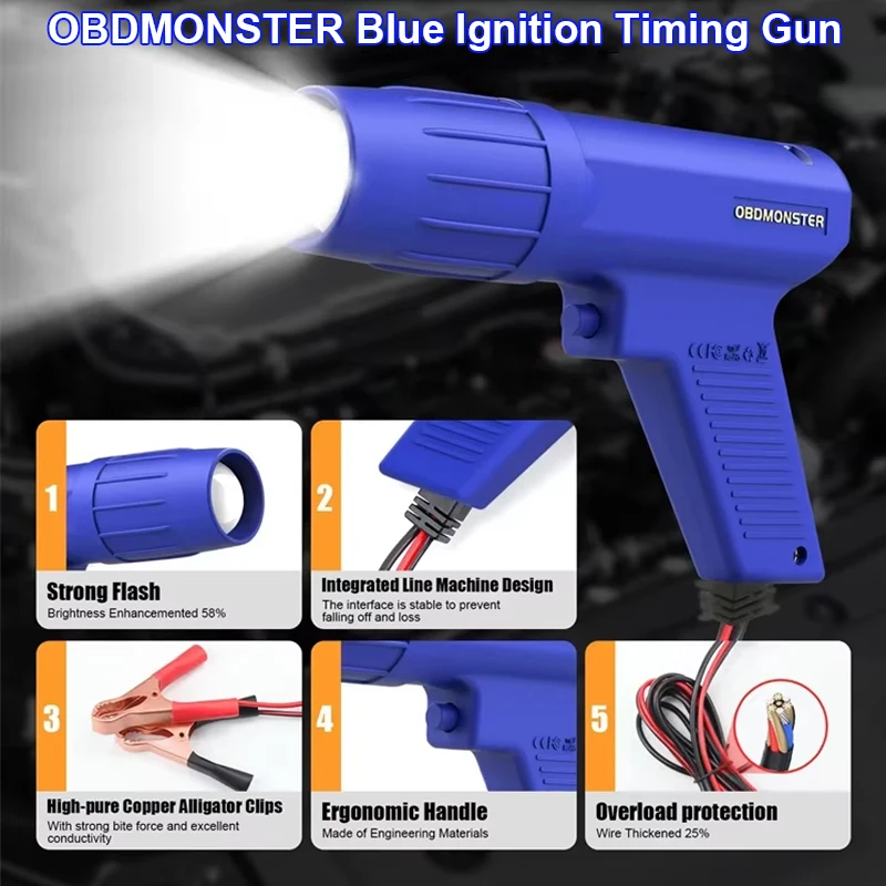 

12V Automobile Ignition Timing Gun Gasoline Engine Ignition Timing Induction Strobe Light For Car Motorcycle Marine
