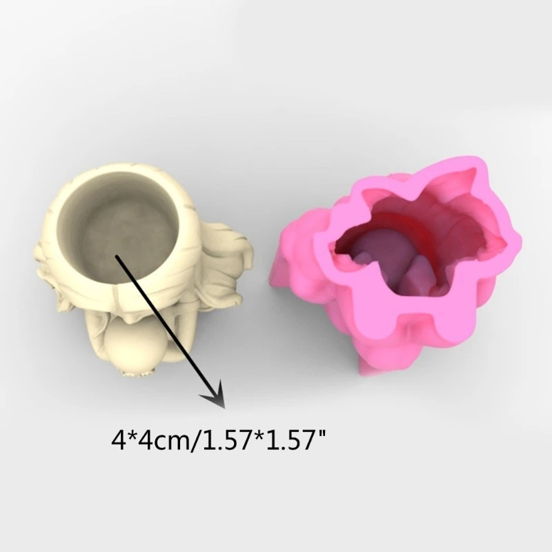 Magic-Maid Silicone Flower Mold Concrete Candlestick Silicone Holder Mold Succulent Planter Cement Clay Mold image 4