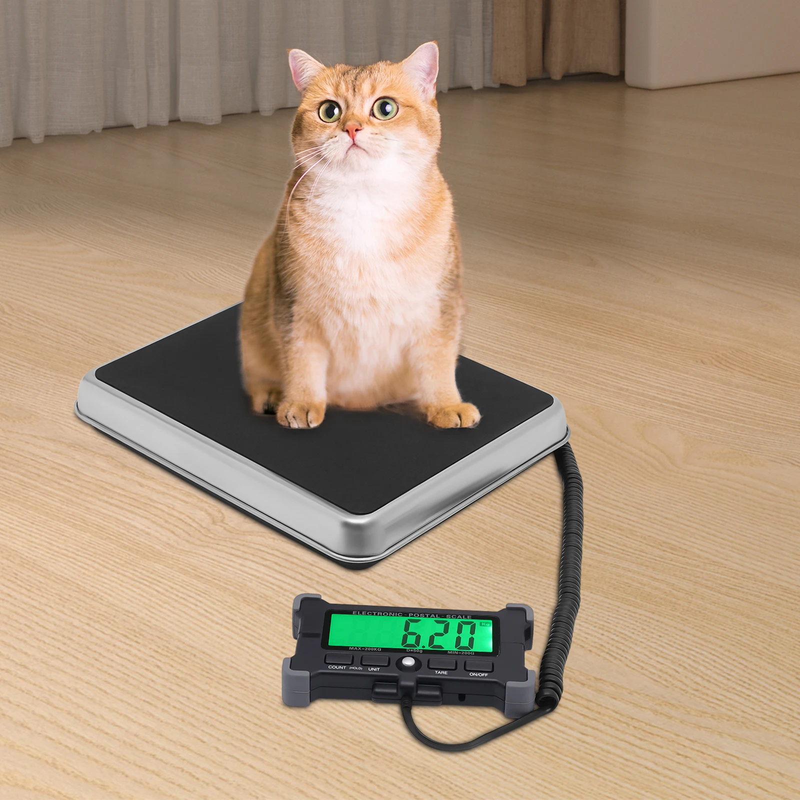 

Digital Postal Scale, 440lbs X 50g High Accuracy Postal Scale with LCD for Post Offices, Warehouses, Factories, Supermarkets