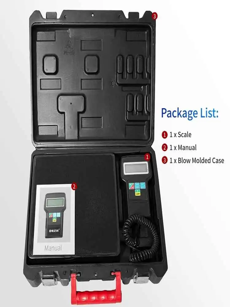DSZH RCS-7040 Electronic Digital HVAC A/C Refrigerant Freon Charging Weight Scale with Case Measuring Tools
