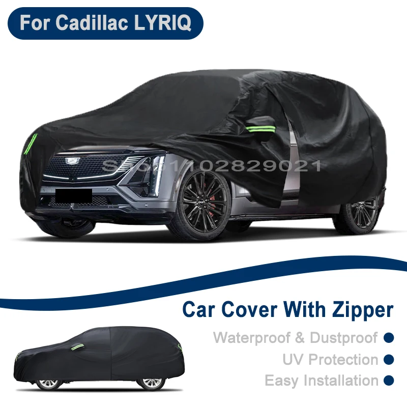

Outdoor Full Vehicle Cover For Cadillac LYRIQ - Side Zipper Design, Waterproof Dustproof Sun Protection Car Cover