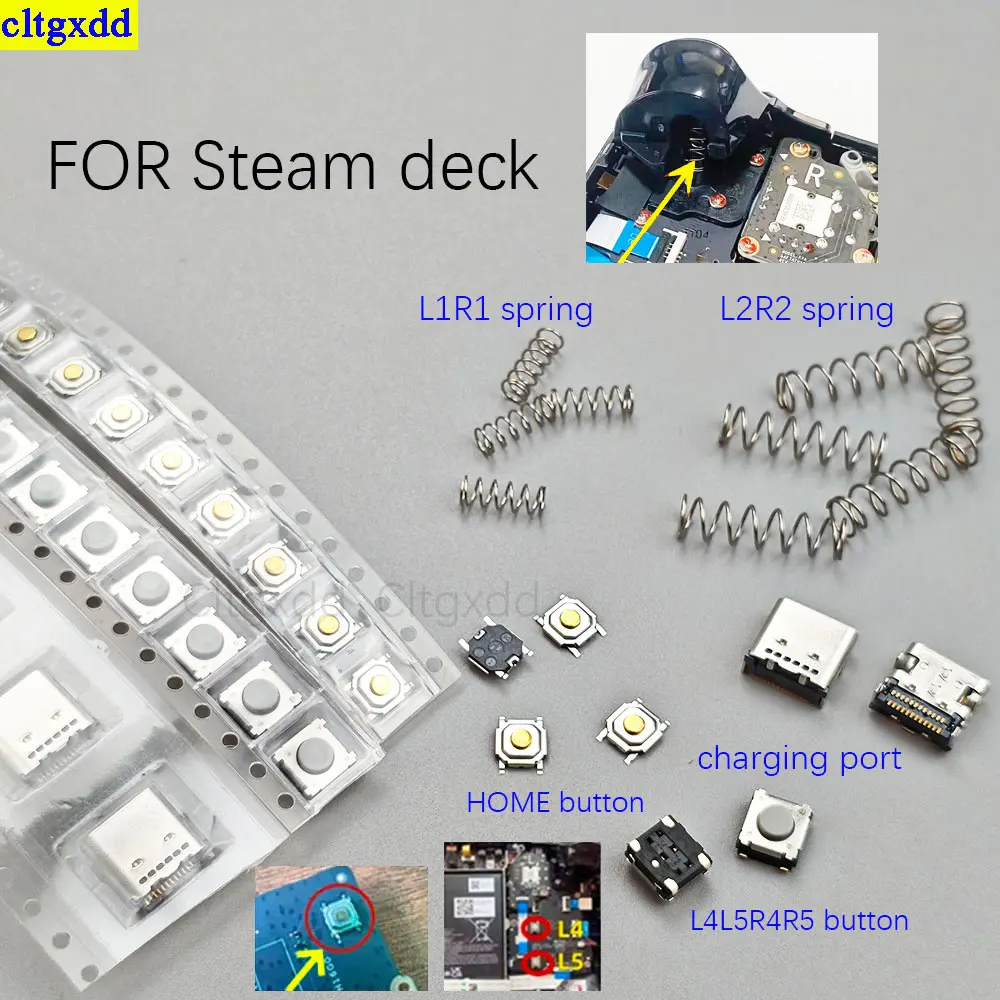 cltgxdd-2piece-подходит-для-steam-deck-разъем-для-зарядки-type-c-кнопки-l4-l5-r4-r5-кнопка-home-микропереключатели-l1-r1-l2