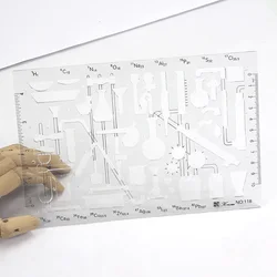 plastic Chemical Templates Physical Chemistry Instruments drawing design ruler for students Flexible