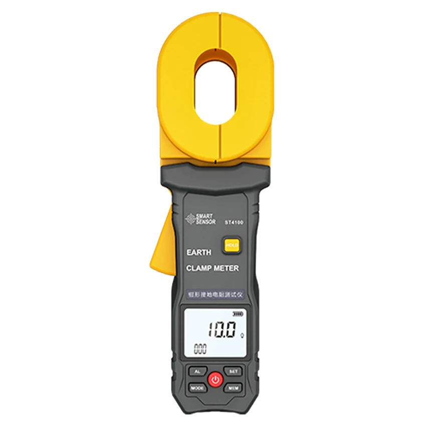 ST4100 Digital LCD Clamp Ground Resistance Meter Ground Earth Resistance Meter Tester Resistance range 0.010~500Ω Data Storage