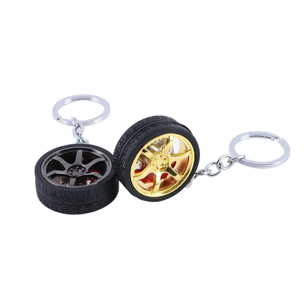 Gift Car Key Chain Creative Bag Pendant Brake Discs Key Ring Simulation Tire RIM Wheel Keyring Car Wheel Keychain