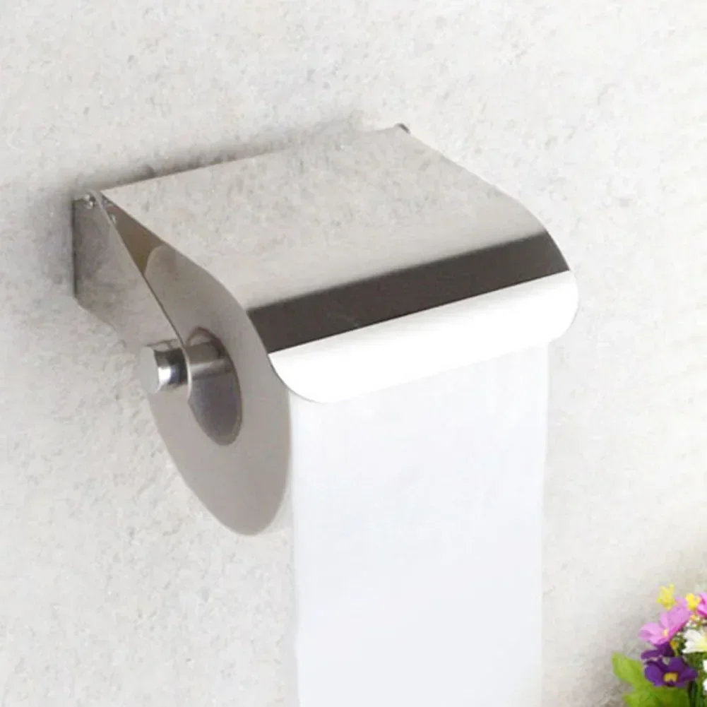 

1pc Stainless Steel Chrome Finish Toilet Tissue Roll Wall Mounted Holder Paper Stand Dispenser 13x14x4.5cm