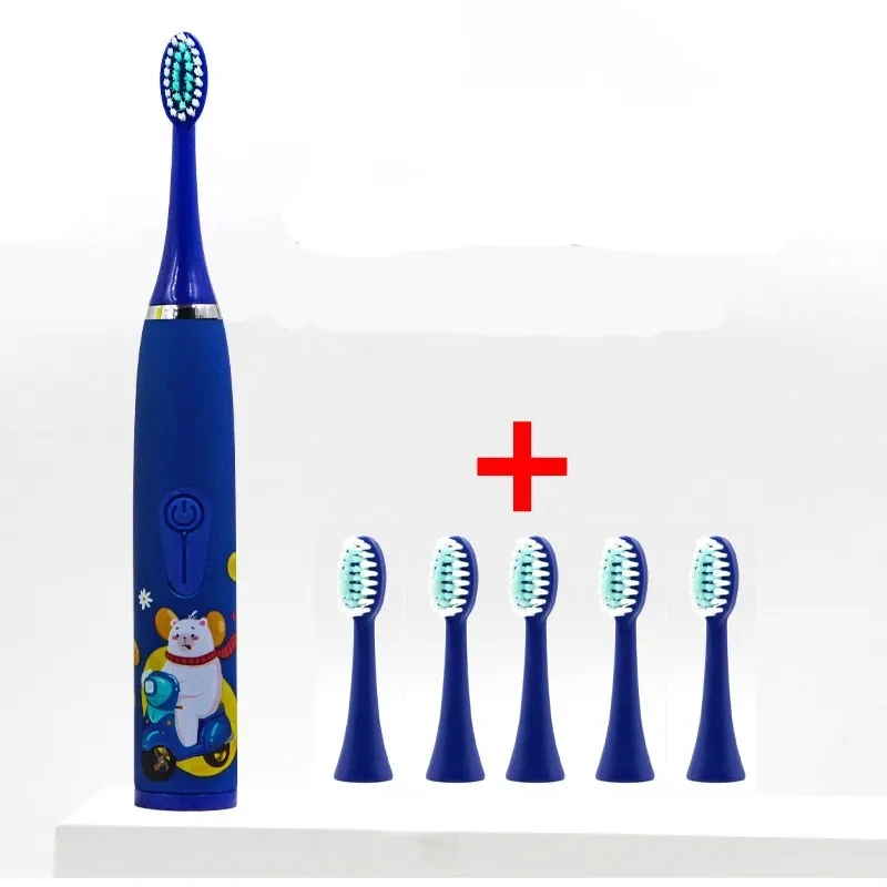 فرشاة أسنان كهربائية للأطفال مقاومة للماء بالموجات فوق الصوتية ، قابلة لإعادة الشحن ، بالموجات فوق الصوتية ، الشعر الناعم ، العناية بالأسنان ، تنظيف اللثة