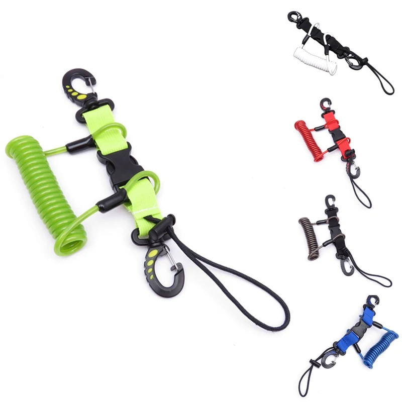 

Scuba Diving Lanyard Coil Springs Camera Lanyard Spiral With Ring Dive For Dive Lights Underwater Diving Rods