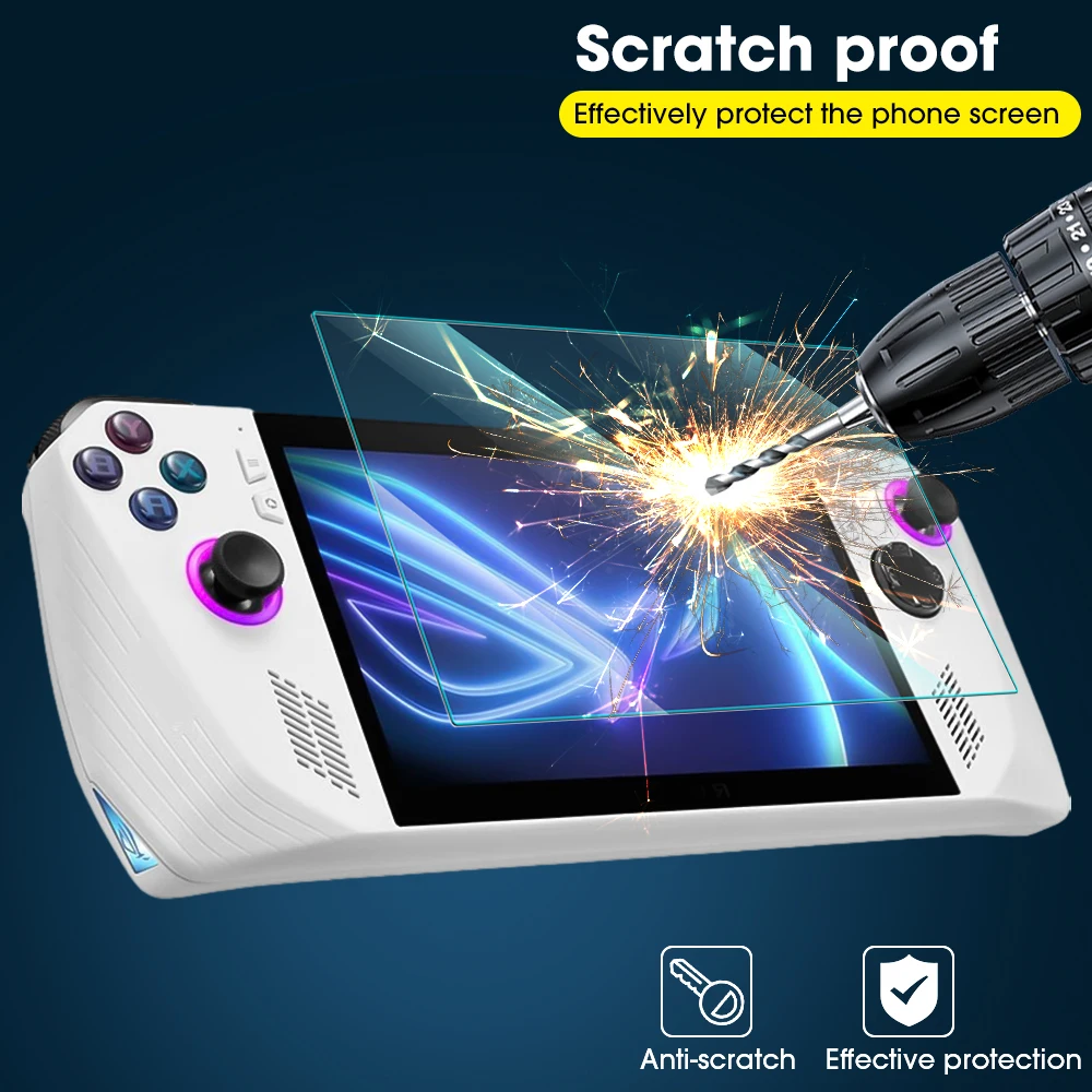 Protetor de Tela Anti-Fingerprints, Dureza 9H, Transparente, Vidro Temperado, Capa de Filme para ASUS ROG Ally 7"