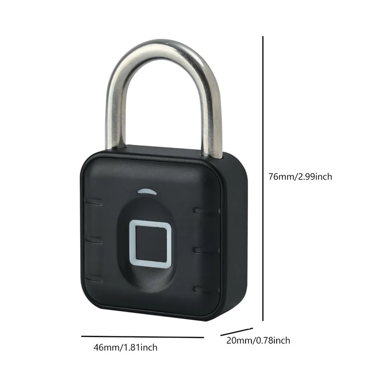 Fingerprint Padlock Waterproof Lock Smart Padlock Fingerprint Lock Keyless Biometric Lock IP67 Outdoor/Indoor Lock