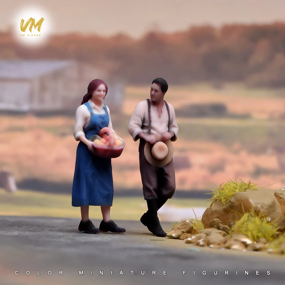 

1/64 1/43 1/24 1/18 Scale The Farm Middle-aged Couple 3D Print Female Male Female Scene Props Figures Model For Cars Vehicles