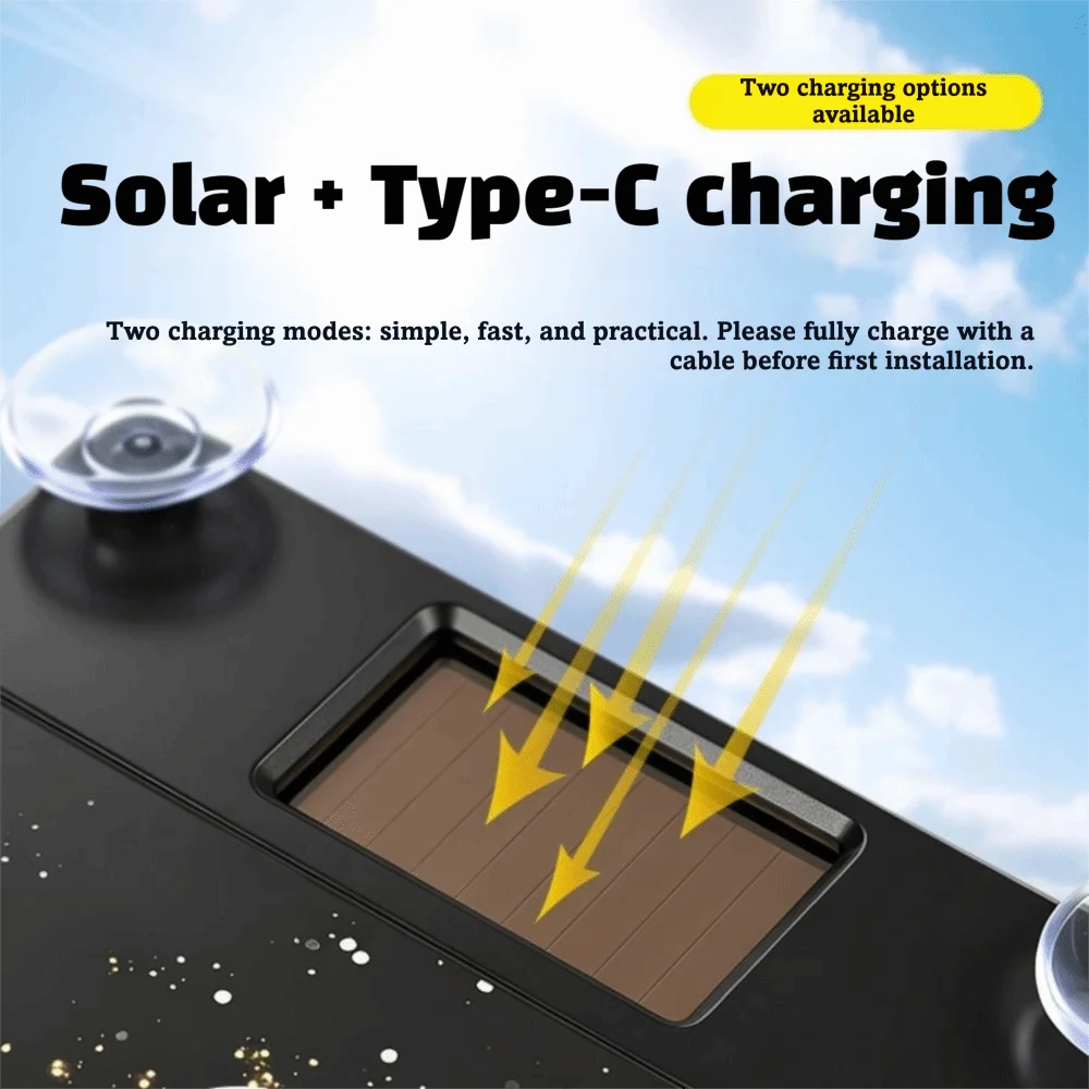 Solar Powered Car Window LED Light Suction Cup No Drill Atmosphere Lamp Waterproof Smart Sensor Solar Car Light Car Windshield